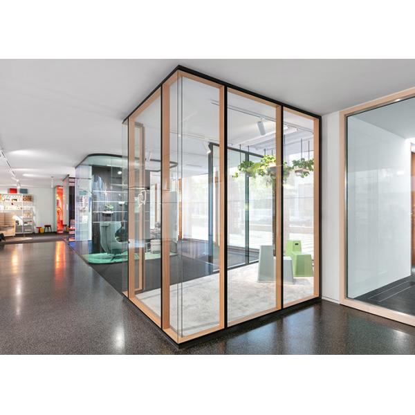 Commercial Aluminum Glass Office Partitions Acoustic Double Partition Door Panel