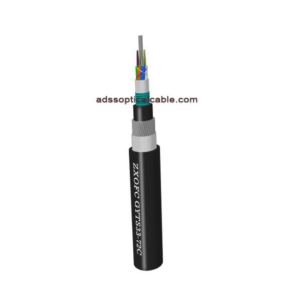 Double Armored Submarine Fiber Cable / GYTS33 Steady 48 Core Fiber Optic Cable
