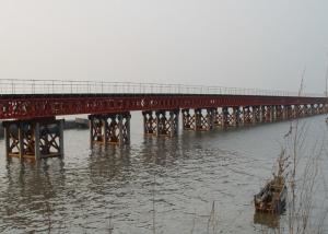  6-60m Bailey Bridge Army Steel Truss Bridge Design Components Manufactures