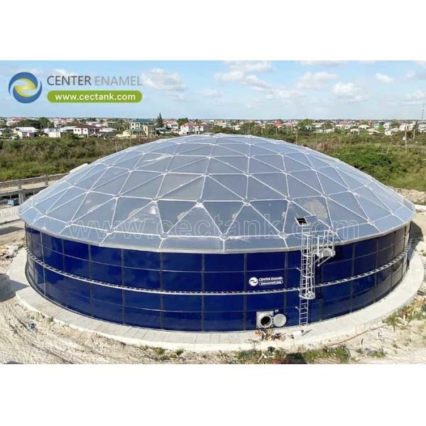 Superior Against Rust Enamel Steel Tank With Dome Roof For Sewage Treatment Plant