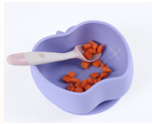 Food Grade Children'S Large Suction Cup Silicone Bowl Baby Integrated Anti Slip Supplementary Food Bowl