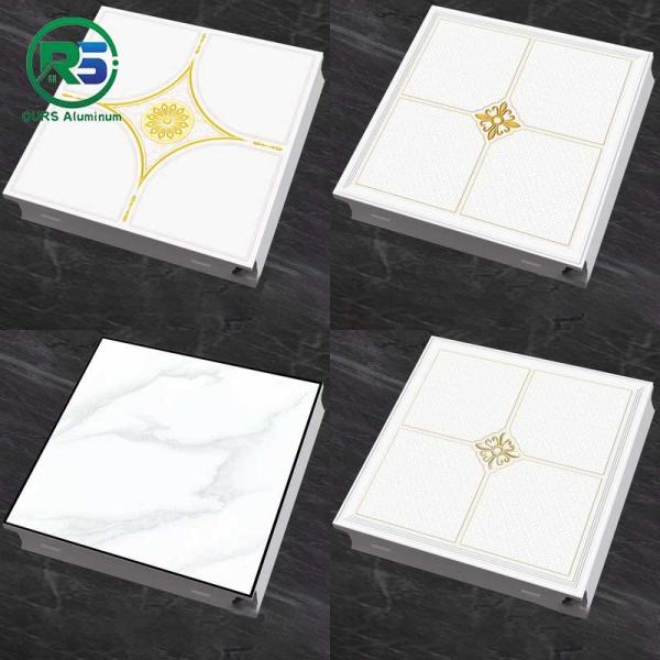Home Interior Artistic Aluminum Ceiling Tiles Oxidation Suspended Embossed Metal Ceiling Tiles 25mm