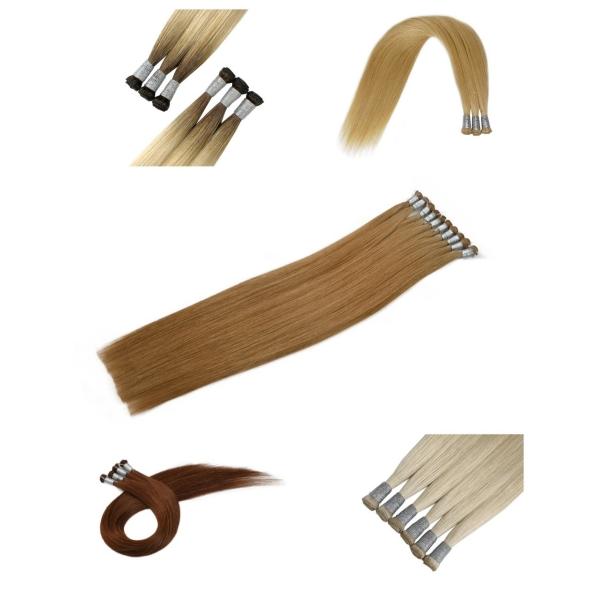 0.300kg Package Weight Hand-Tied Russian Virgin Remy Hair Weft Extensions Tangle