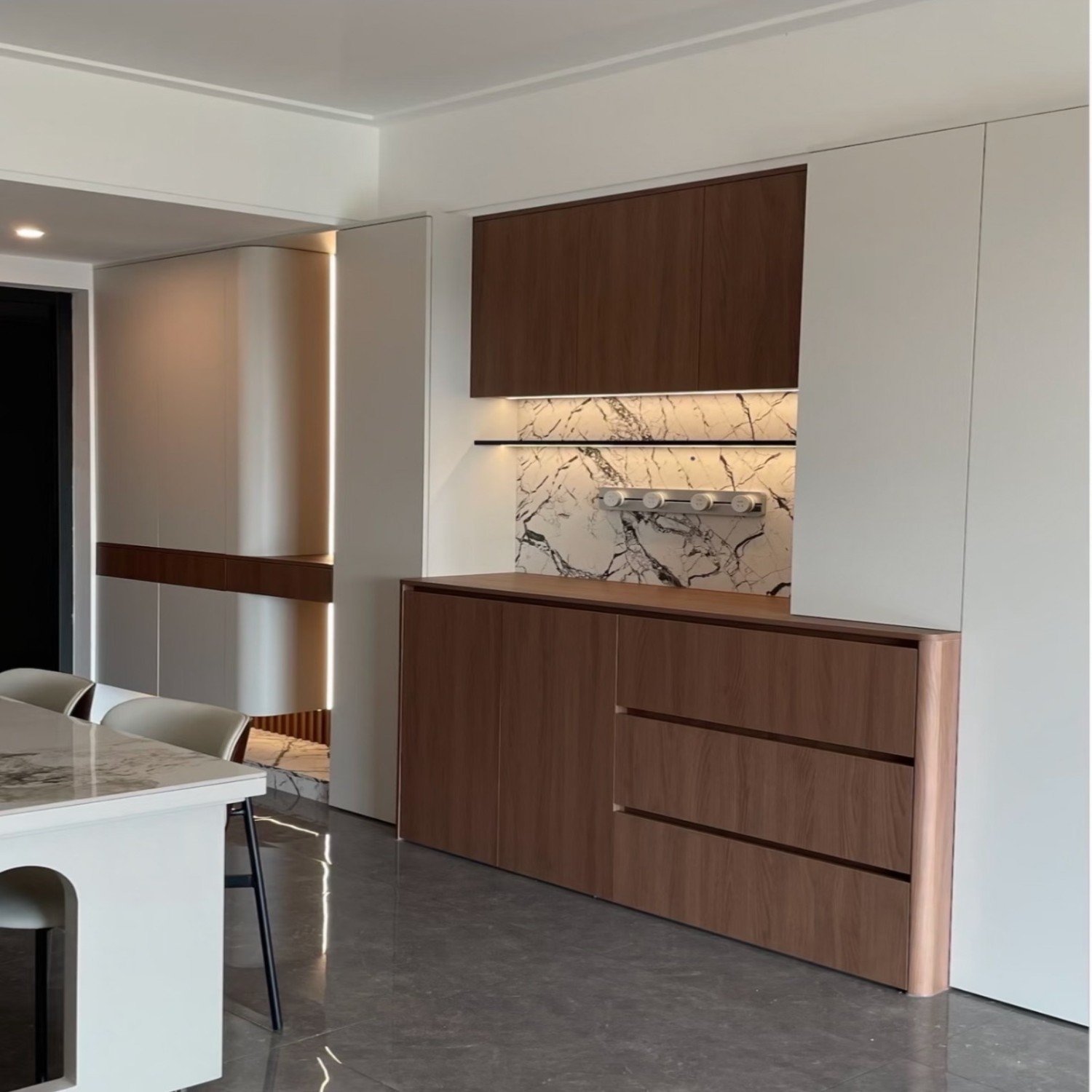 Modern Minimalist Wood‑Grain Whole‑House Custom Cabinetry 