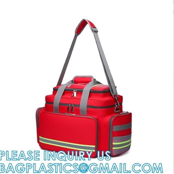 Red First Responder Bag Trauma Backpack, Medical Emergency Kits Storage Jump Bag Pack for EMT, EMS, Police