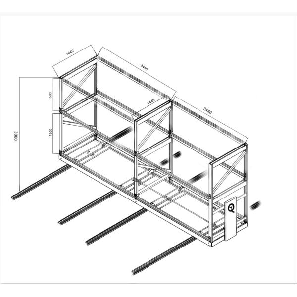 White 2500lbs 4ftx8ft Hemp Hydroponic Growing Racks With LED Light