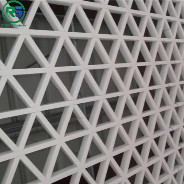 Sound Absorption Triangular Square Grille Tube Metal Stud Wall Suspended Ceiling  0.6mm-2.0mm