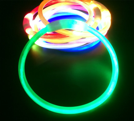 Night Leather Dog Collars Rechargeable Waterproof Night Glow Dog Collar