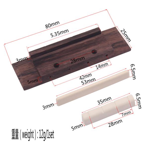 Long Lasting  Classical Guitar Bridge Saddle And Nut Repair Slotted Replacement