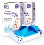 HDPE Disposable Fragranced Nappy Sacks , Waterproof Baby Diaper Poop Bags