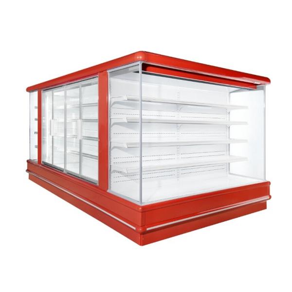 Super Mall Open Deck Chiller Fruits Vegetable Display Showcase 2 To 8 Degree