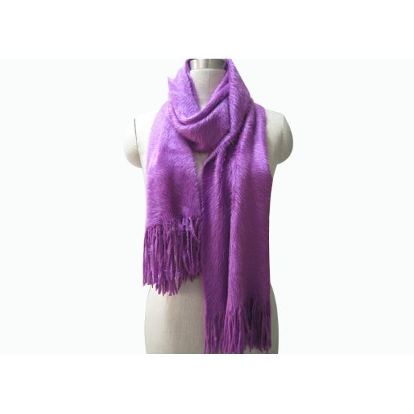 Commercial Acrylic Knit Scarf  Warm Thick Custom Striped Knit Scarf