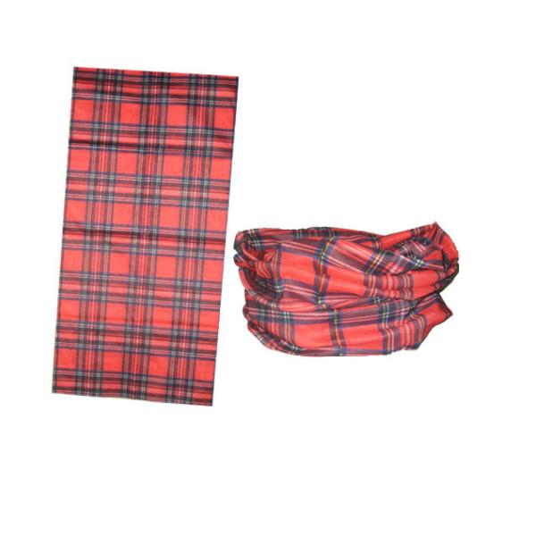 Wholesale micro-polyester checkered pattern seamless tube scarf 10pcs per order