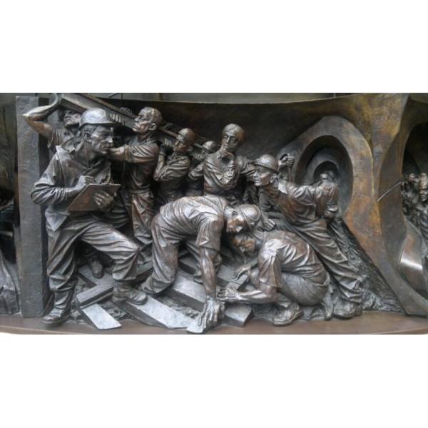 Interior Outdoor Life Size Bronze Relief Rusty Finish OEM / ODM Acceptable