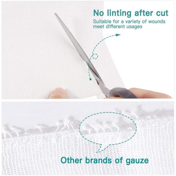 White 8 Ply Medical Sterile Non Woven Gauze Pad 10cmx10cm