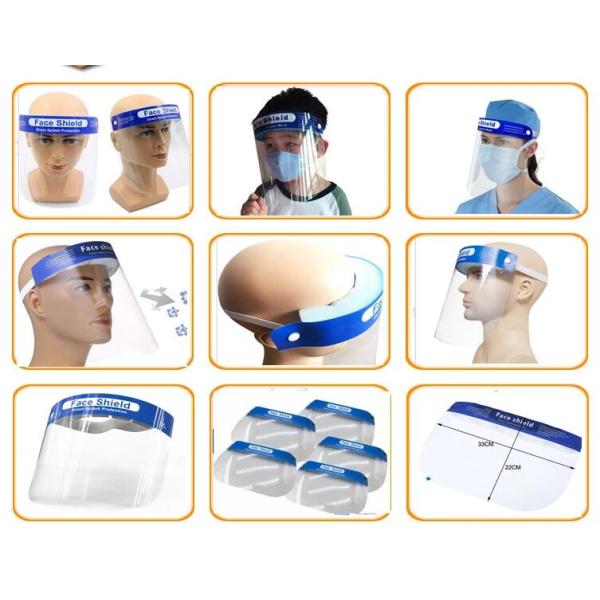 Polycarbonate Clear Plastic Face Shield , Safety Face Shield Chemical Resistant