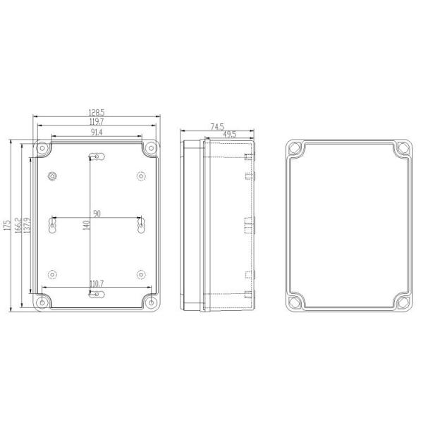 308g 175x125x75mm Plastic Project Box For Electronics