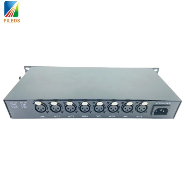 XLR 8 Ports RGB Stage Lighting Controller Madrixs Software SD Card SPI LED Controller Online Artnet Remote Control 8 Channels