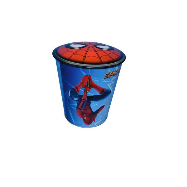 DADI Custom Logo Cheese Popcorn Tin Tinplate Popcorn Metal Bucket with Lid