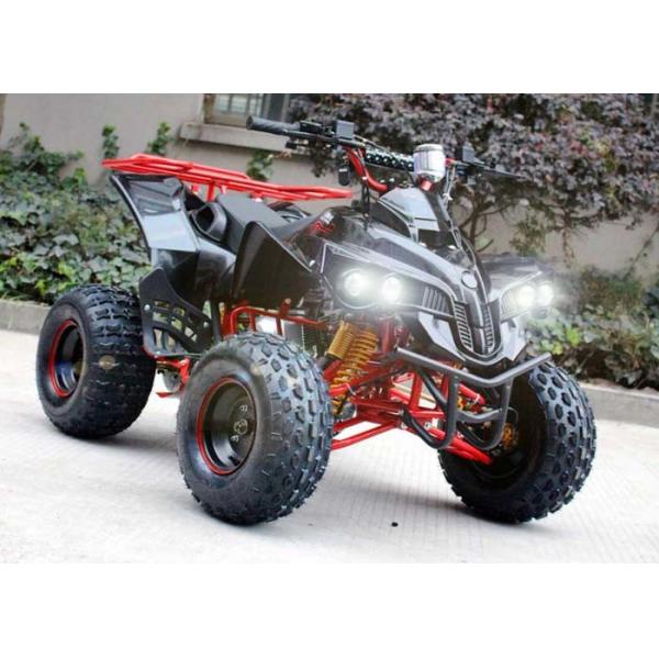 Single Cylinder 125cc Atv Quad Bike Four Wheelers 4 X 4 With Rear Rack / Bright Headlights