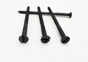 China DIN 571 standard  ZINC  PLATED  wood  screw   with  mimus  screw head and  black  color on sale