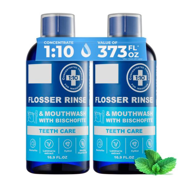 Concentrated Water Flosser Rinse Mouthwash Mint Flavor 2 Pack 33.8 Fl.Oz
