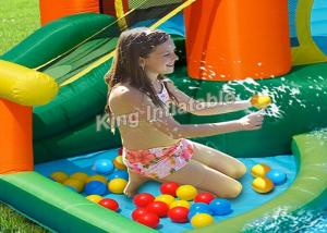  Tropical Play Center Jump Castle / Inflatable Water Slide For Kids In Summer Manufactures