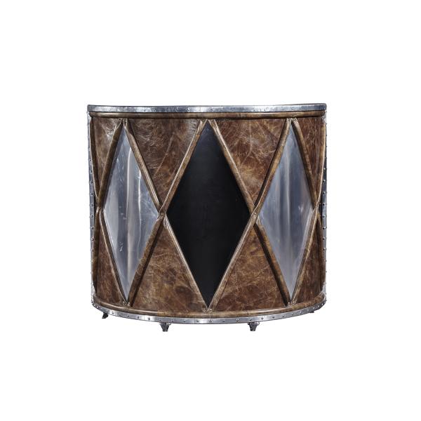 Full Handwork Aluminium Sheet Vintage Leather Counter High End Bar Furniture