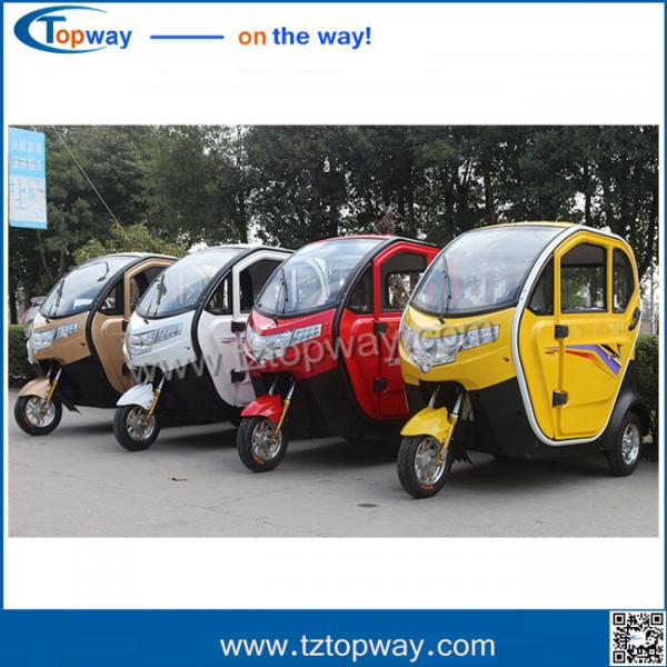Quality mileage 80km to 150km battery 3 seats 3 wheel electric tricycle rickshaw vehicle for sale