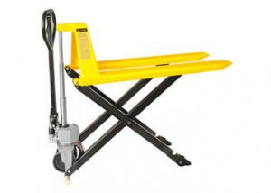 China Small Size Scissor Pallet Truck , High Lift Pallet Truck With Lifting Height 800mm on sale