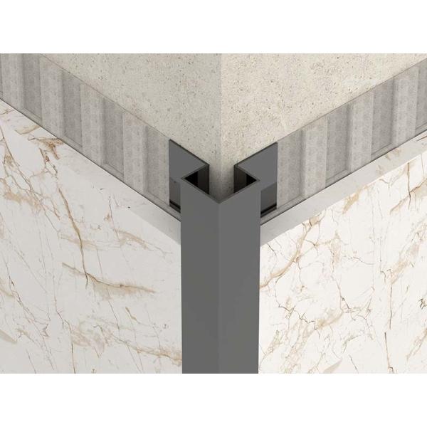 Bright Gold 2.5m Stainless Steel Quadrant Tile Trim Outside Angle