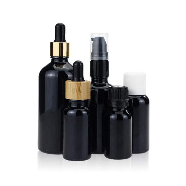 Empty Violet Black Dropper Screw Cap Glass Bottle for Essential Oil Hair Oil