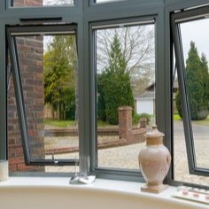 Tempered Glass Commercial Aluminum Awning Windows Powder Coating