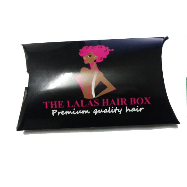 Custom Branded Pillow Boxes Packaging Design For Hair Extension