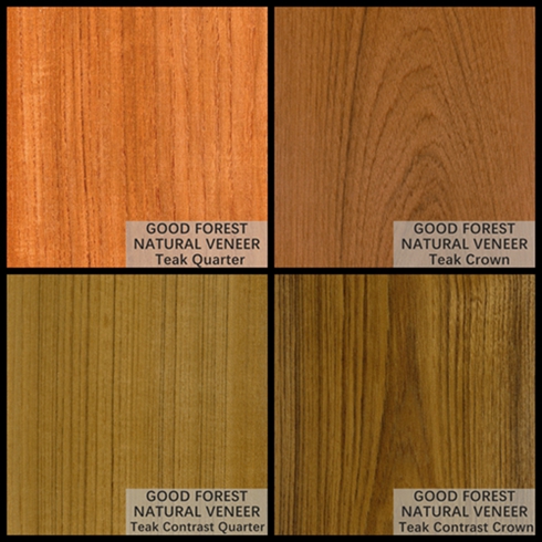 Teak Natural Wood Veneer Natural Crown Cut Veneer FSC Certification