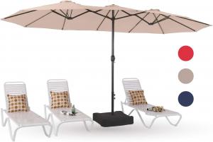  Patio Umbrellas, Outdoor Market Large Umbrella wirh Base, Rectangle Long Double-Sided Umbrella Yard Lawn Garden Manufactures