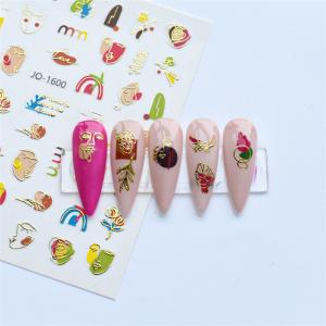 China Self Adhesive Nail Water Decals Nail Stickers Flower Leaves Sliders For Nails on sale