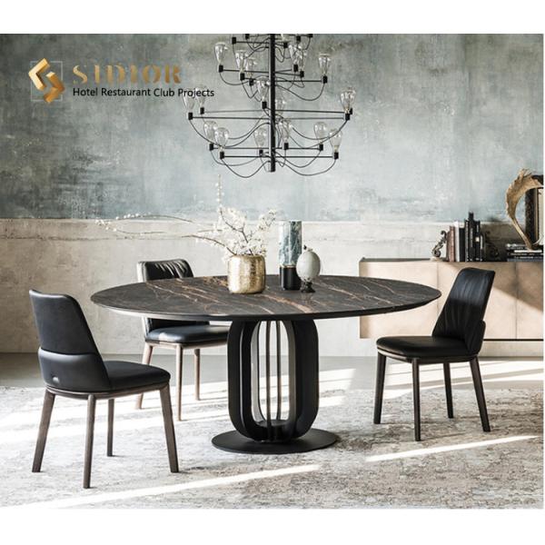 ODM Round Marble Dining Table Set 1.2m