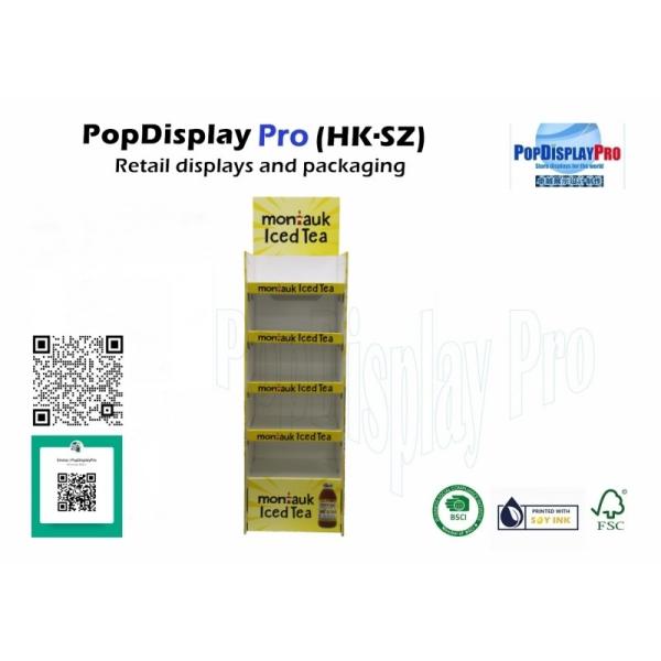 Paper Retail Cardboard POS Display for Iced Tea Beverage Drinks at Instore Retail