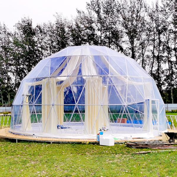 4m To 50m Diameter Clear PVC Fabric Big Dome Tent With Ceiling For Restaurant