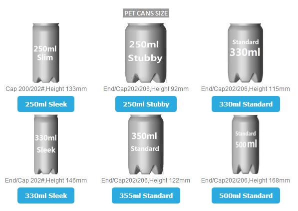 Printed Aluminum 12 Oz Brite Cans 355ml Hot Filling With Lid 202#