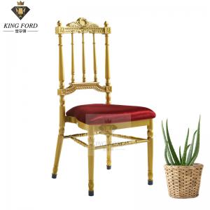 China Contemporary Aluminum Gold Chiavari Chairs With Cushions 5cm on sale