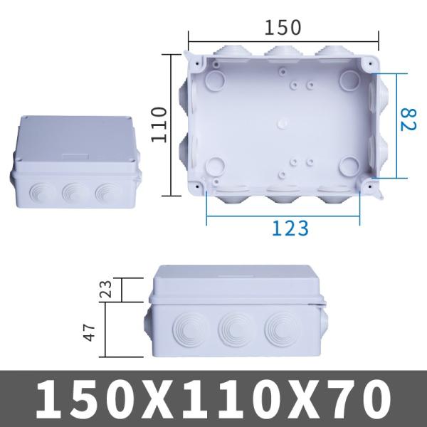 10 Entry Holes Rectangular Junction Box Electrical Knockout Boxes 150X110X70mm