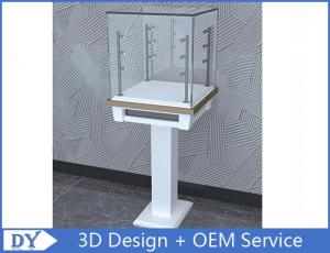  3D Design Modern Wooden Tempered Glass Jewelry Display Case For Shopping Mall Manufactures