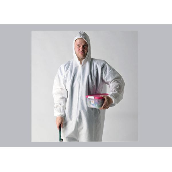 Cool Disposable Protective Coverall Blood Penetration Resistance With Elastic Cuff