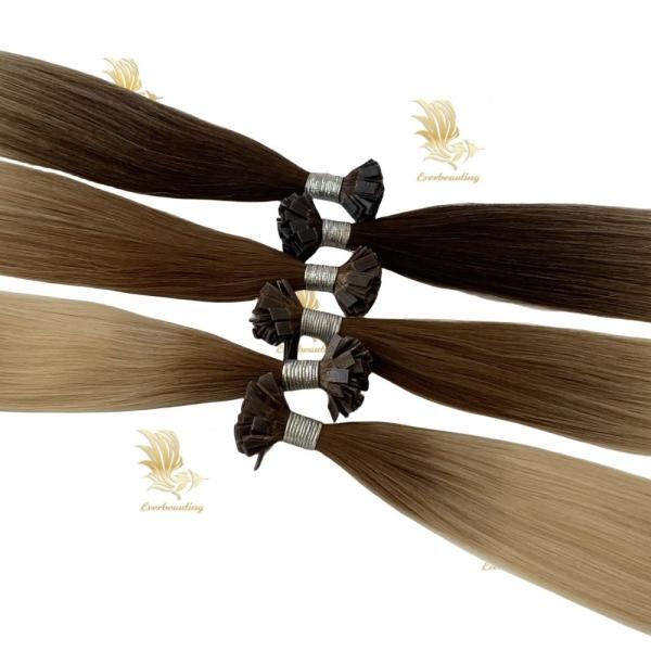 Slavic Hair Flat Tip Hair Extensions No Tangle Initial Payment Professional Grade