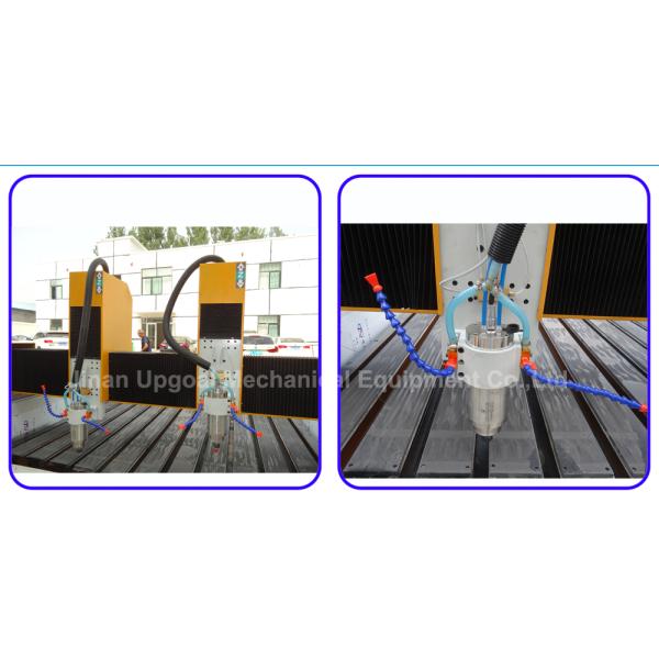 New Double Z-axis Double Heads Stone CNC Carving Machine with Steel Table