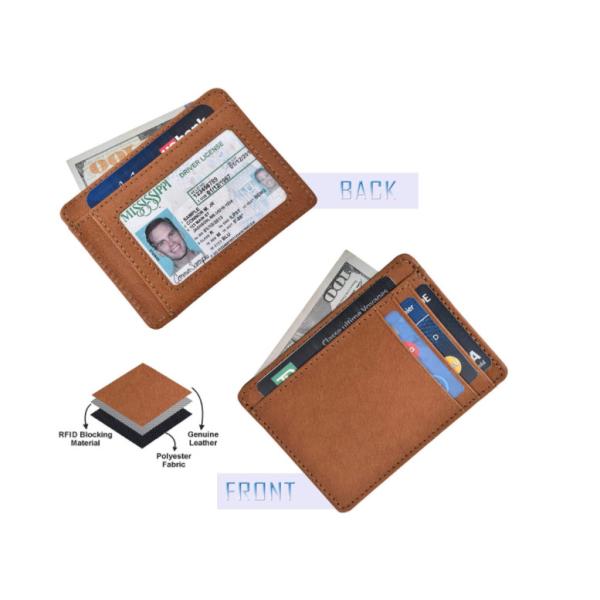 Waterproof Leather Wallet Card Case Dimensions 10cm X 7cm X 1.5cm Made in Perfect for Organizing Cards and Cash Securely