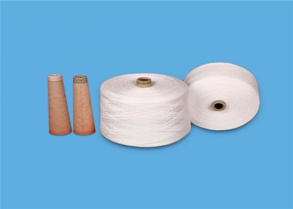 Quality Ring Spun 100% Polyester Paper Cone Yarn With Raw White And High Strength for sale