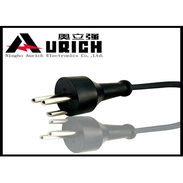 VDE Standard AC Plug Denmark Power Cord , Appliance 3 Conductor Power Cable